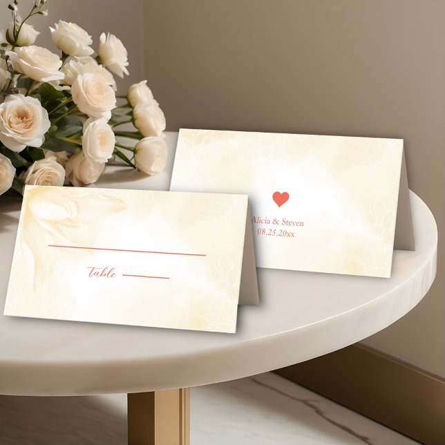 Ethereal Magnolia Flower, Wedding  Place Card (Creator Uploaded)