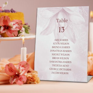 Ethereal Magnolia Flower, Wedding Table Number Pedestal Sign