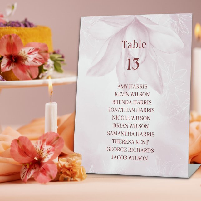 Ethereal Magnolia Flower, Wedding Table Number Pedestal Sign (Creator Uploaded)