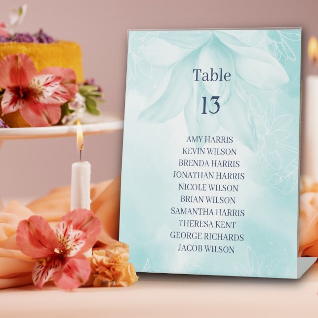 Ethereal Magnolia Flower, Wedding Table Number  Pedestal Sign (Creator Uploaded)