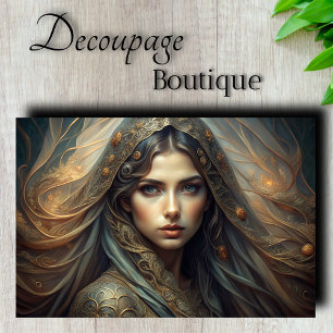 Ethereal Maiden Portrait Decoupage Tissue Paper