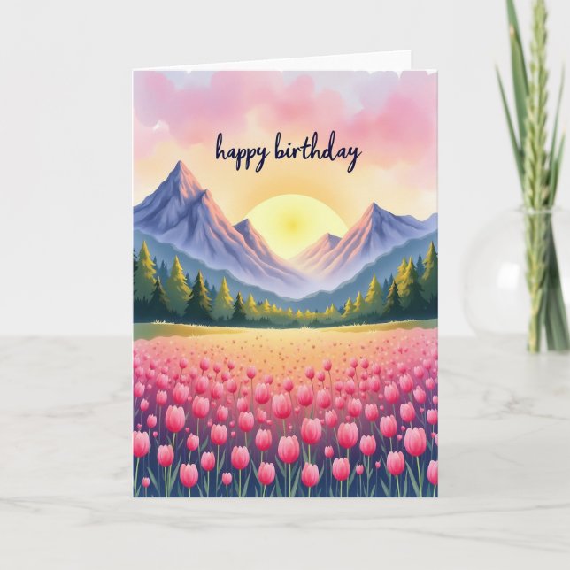 Ethereal Meadow Birthday Card (Front)