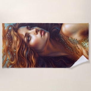 Ethereal Mermaid Art Print Fantasy Underwater Sea Beach Towel