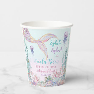 Ethereal Mermaid Bash Under the Sea Pool Birthday Paper Cups