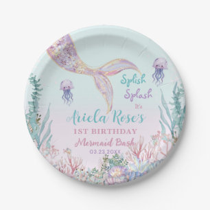 Ethereal Mermaid Bash Under the Sea Pool Birthday Paper Plate