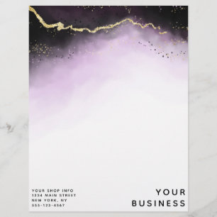 Ethereal Mist Ombre Amethyst Purple Custom Shop Letterhead