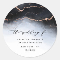Ethereal Mist Ombre Navy Blue Mood Aurora Wedding