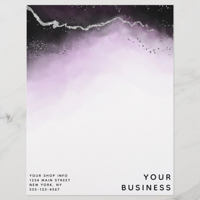 Ethereal Mist Ombre Ultra Violet Moody Custom Shop Custom Letterhead (Front)