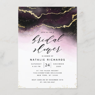 Ethereal Mist Ombre Wine Burgundy Bridal Shower Invitation
