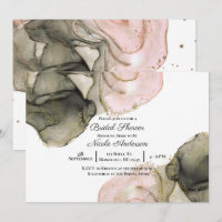 Ethereal Moody Pink Black Gold Inky Bridal Shower