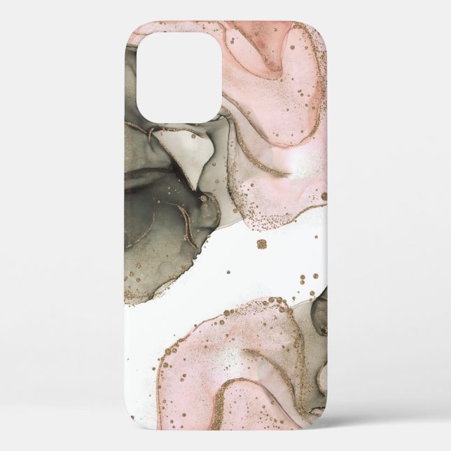 Ethereal Moody Pink Black Gold Inky Fantasy Glam Case-Mate iPhone Case (Back)