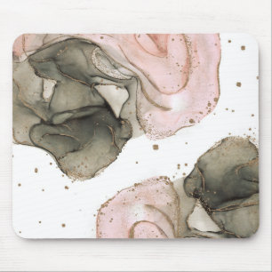 Ethereal Moody Pink Black Gold Inky Fantasy Glam Mouse Pad