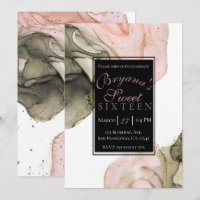 Ethereal Moody Pink Black Gold Inky Glam Sweet 16