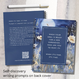 Ethereal Moon and Wildflowers Motivational  Notebook