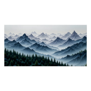 Ethereal Mountain Vista Poster