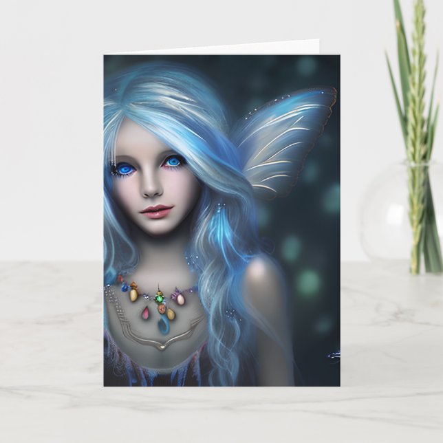 Ethereal Mystical Fairy Girl Blank Card (Front)