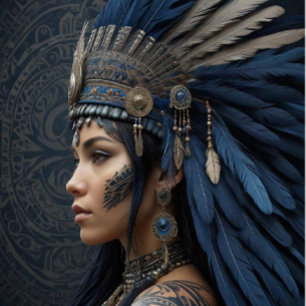 Ethereal Native girl with headdress  Tissue Paper