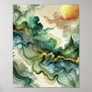 Ethereal Nature: A Dreamy Abstract Landscape Poster