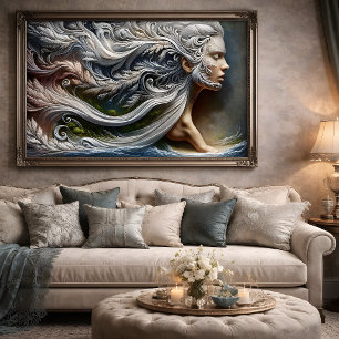 Ethereal Nature Woman Portrait Decoupage Tissue Paper