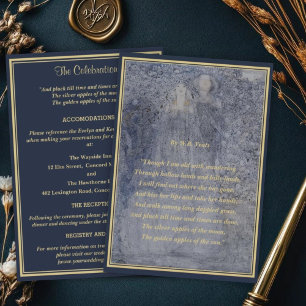 Ethereal Navy & Gold Vintage Art Nouveau Details Enclosure Card
