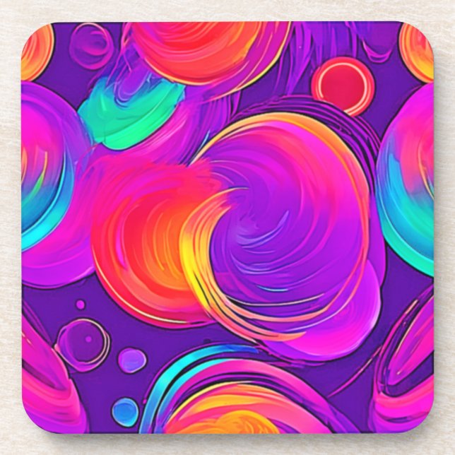  Ethereal Neon: Abstract Dreams Coaster (Front)