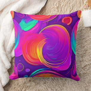  Ethereal Neon: Abstract Dreams Cushion