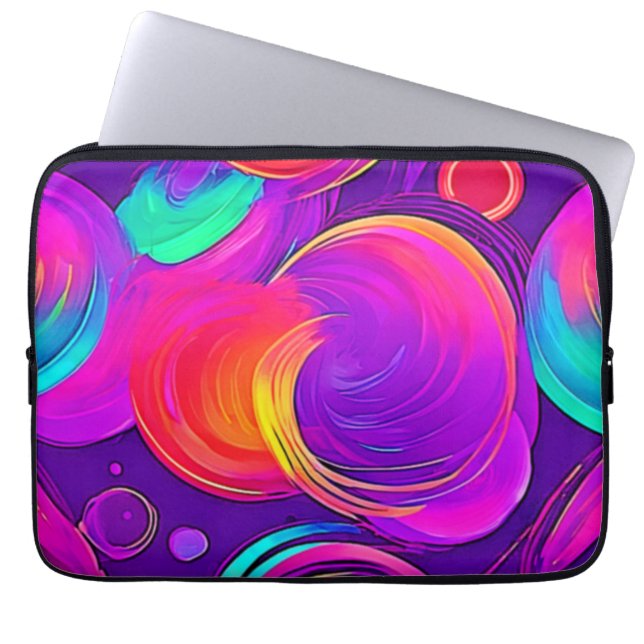  Ethereal Neon: Abstract Dreams Laptop Sleeve (Front)