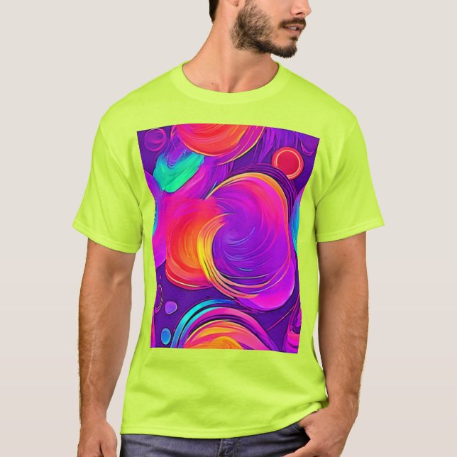  Ethereal Neon: Abstract Dreams T-Shirt (Front)