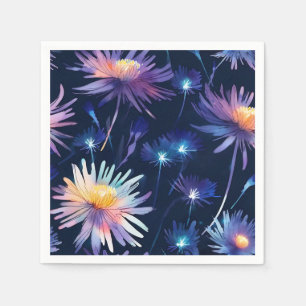 Ethereal Night Bloom Bioluminescent Aster Napkin