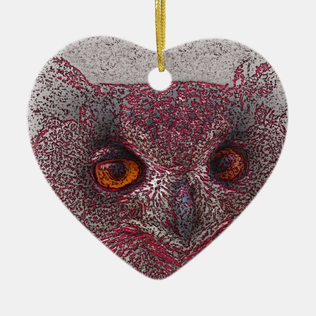 Ethereal Owl Ceramic Tree Decoration (Front)