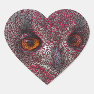 Ethereal Owl Heart Sticker