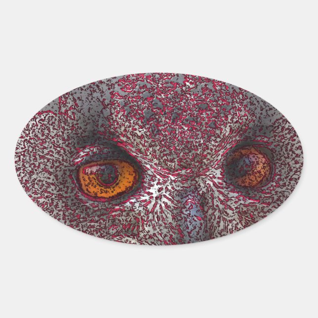 Ethereal Owl Oval Sticker (Front)