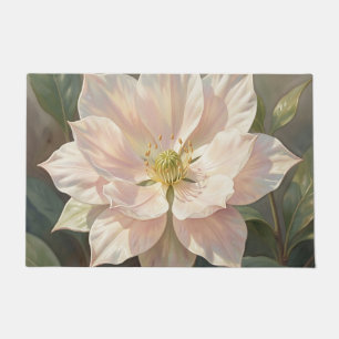 Ethereal Pale Pink Hellebore Bloom Doormat