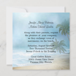 Ethereal Palm Trees & Beach Wedding Invitation