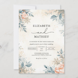 Ethereal Pastel Floral Flourish Wedding Invitation