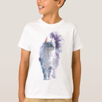 Ethereal Pastel Watercolor Fluffy Persian Cat Kids