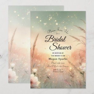 Ethereal Pastel Wildflower Field Bridal Shower Invitation