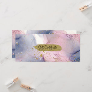 Ethereal Periwinkle Pink Gold Gift Certificate Invitation