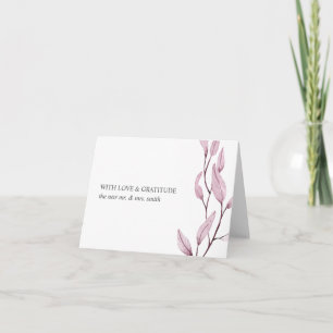 Ethereal Pink   chic botanical thank you Holiday Card