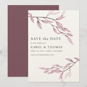 Ethereal Pink chic VERTICAL save the date Invitation