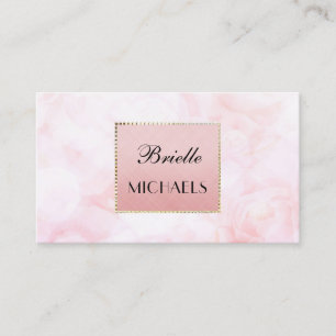 Ethereal Pink Rose Bokeh Elegant Gold Glamour Fram Business Card