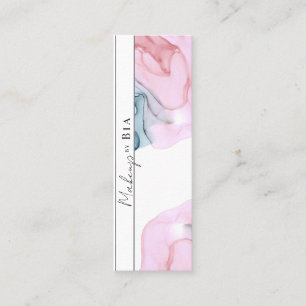 Ethereal Pink & Teal Glam Beauty Makeup Artist Mini Business Card