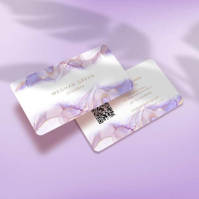 Ethereal Purple Alcohol Ink Modern Business Card (Creator Uploaded)