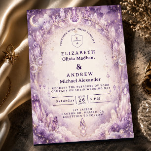 Ethereal Purple Celestial Wedding Invitation