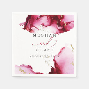 Ethereal Ruby Red and Pink Abstract Napkins