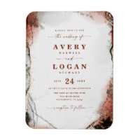 Ethereal Rust & Hunter Green Wedding Invitation