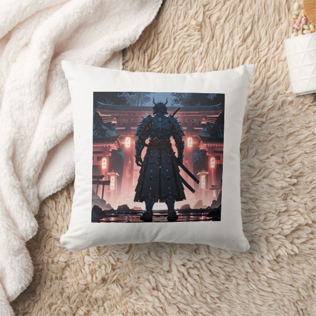 Ethereal Samurai: Misty Guardian Pillow (Blanket)