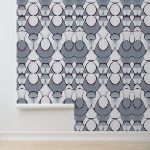 Ethereal Scales: Modern Grey and White Abstract Wallpaper