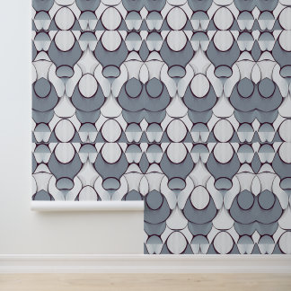 Ethereal Scales: Modern Grey and White Abstract Wallpaper
