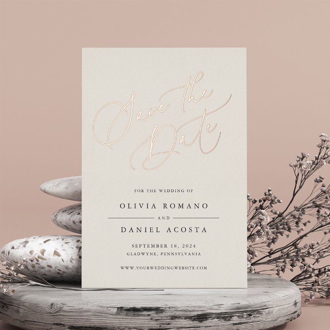 Ethereal Script Foil Save the Date Card (Creator Uploaded)